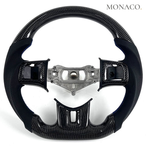 Custom carbon fiber steering wheel for Dodge Charger Challenger Durango (2011–2014): Black Perforated Leather Carbon