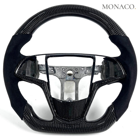 Custom carbon fiber steering wheel for Cadillac CTS-V ATS-V STS XT5 XT4 (2013–2019): Black Suede Carbon
