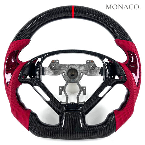 Custom carbon fiber steering wheel for Infiniti G37x-G37S-G37xS-G37 (2018–2023): Red