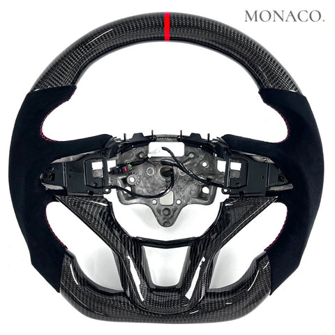 Custom carbon fiber steering wheel for Cadillac CT4 CT5 XT5 XT6 (2020–2023): Black Suede Carbon