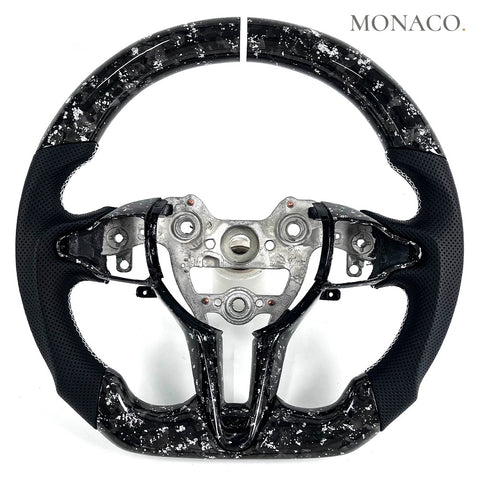 Custom carbon fiber steering wheel for Hyundai Elantra N i30N i20N Veloster N N-Line (2017–2023): LED Forged Carbon