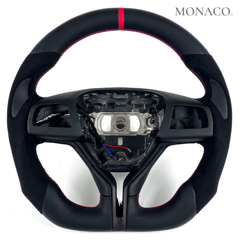 Custom carbon fiber steering wheel for Maserati Ghibli Levante Quattroporte (2015–2019): All Leather
