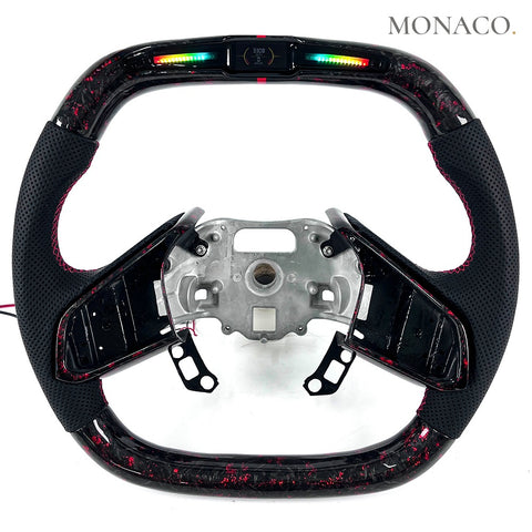 Custom carbon fiber steering wheel for Chevrolet Corvette C8 (2020–2025): LED Forged Carbon