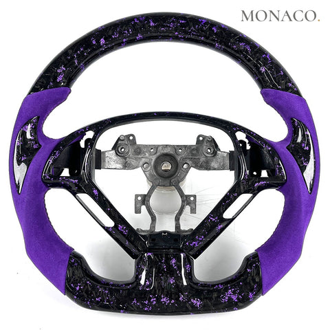 Custom carbon fiber steering wheel for Infiniti G37x-G37-G35 (2017–2018): Purple