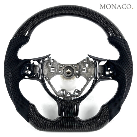 Custom carbon fiber steering wheel for Toyota 86 GT86 GR86 Subaru BRZ (2017–2020): Black Perforated Leather Carbon