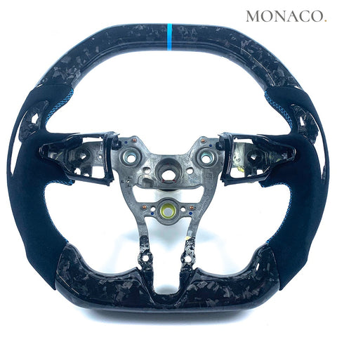 Custom carbon fiber steering wheel for Hyundai i30N i20N Elantra (2016–2018): Suede Forged Carbon