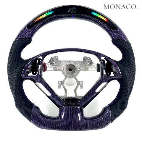 Custom carbon fiber steering wheel for Infiniti G37 (2007–2015): Purple