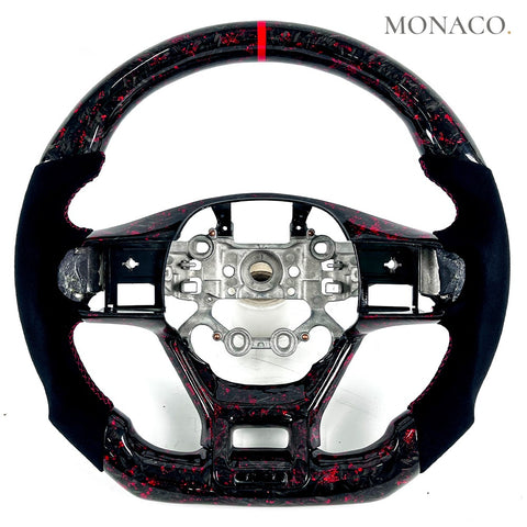 Custom carbon fiber steering wheel for Kia K5 Optima K3 Forte K9 (2017–2019): Black Suede Forged Carbon