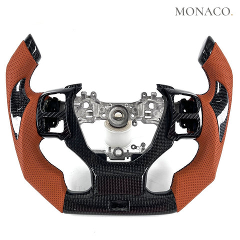 Custom carbon fiber steering wheel for Lexus IS RC RC F NX IS250 IS350 (2014–2020): Perforated Leather Carbon