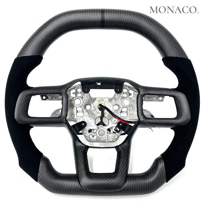 Custom carbon fiber steering wheel for a Ford Mustang