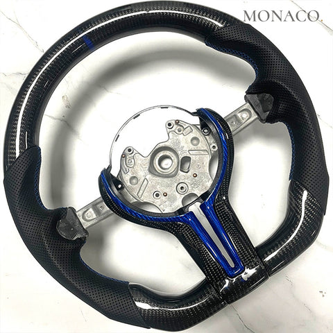 Custom carbon fiber steering wheel for BMW 3 Series F30-F31-F34-F35, X3 F25, X5 F15, X6 F16, M2-M3-M4 (2012–2020): M Sport Gloss Carbon Fiber