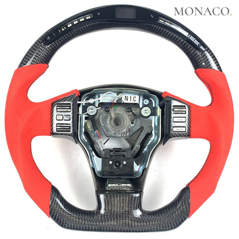 Custom carbon fiber steering wheel for Nissan 370Z-350Z-G35-FX35 (2003–2020): Red