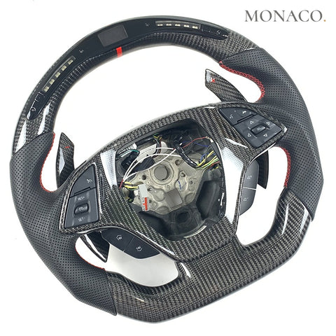 Custom carbon fiber steering wheel for Chevrolet Corvette C7 (2014–2019): LED Carbon