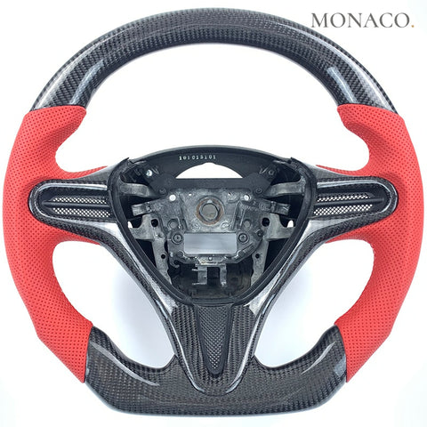 Custom carbon fiber steering wheel for Honda Civic (2012–2021): Red