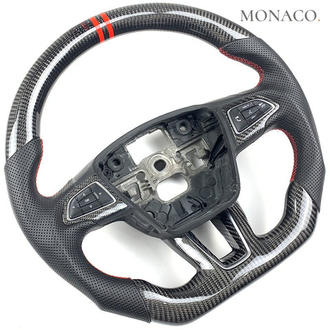 Custom carbon fiber steering wheel for Ford Focus (2018–2021): Carbon