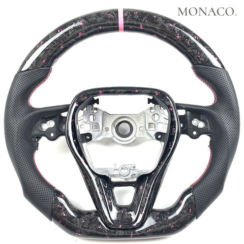 Custom carbon fiber steering wheel for Toyota Camry Avalon Corolla Land Cruiser (2018–2020): Forged Carbon