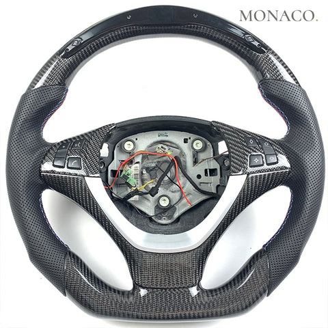 Custom carbon fiber steering wheel for BMW 3 Series E90-E91-E92-E93, 335i, M3 (2005–2013): LED Display
