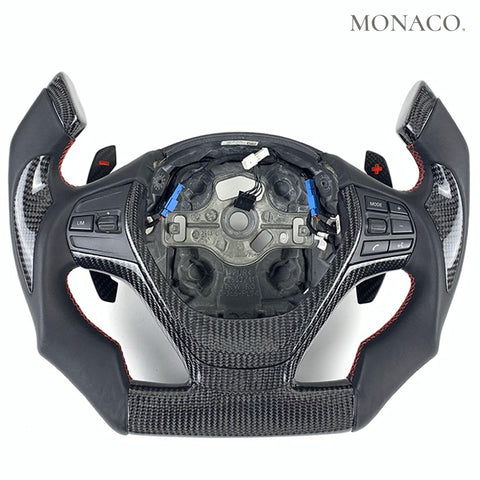 Custom carbon fiber steering wheel for BMW 3 Series E90-E92-E93, 1 Series E87, X1 E83, M3, 2 Series F20-F21-F22-F23, 3 Series F30-F31-F32-F33, X3-X4 F25-F26 (2005–2019): Gloss Carbon Fiber