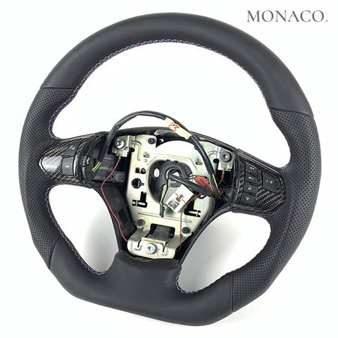Custom carbon fiber steering wheel for Chevrolet Corvette C6 (2005–2013): All Leather Carbon