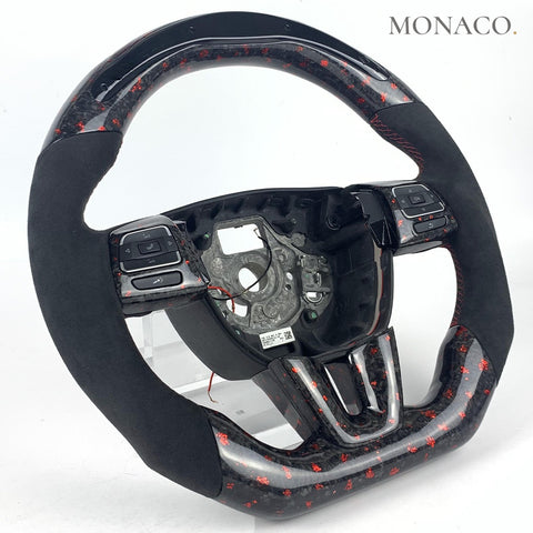 Custom carbon fiber steering wheel for Volkswagen Golf Mk7 Mk8 (2020–2023): LED Forged Carbon