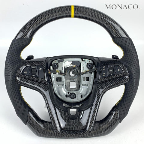 Custom carbon fiber steering wheel for Chevrolet Cruze / Malibu (2010–2015): Perforated Leather Carbon