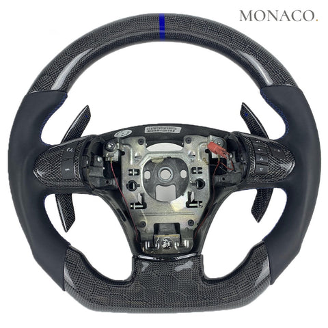 Custom carbon fiber steering wheel for Chevrolet Corvette C6 (2005–2013): Smooth Leather Honeycomb Carbon