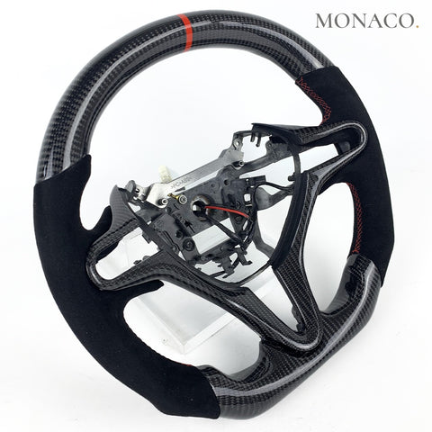 Custom carbon fiber steering wheel for Honda Civic (2008–2012): Suede Leather