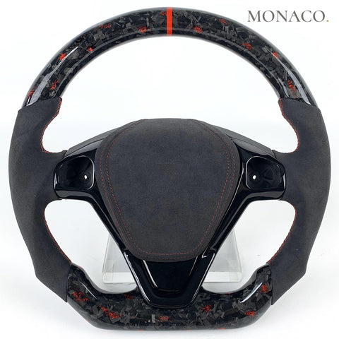 Custom carbon fiber steering wheel for Ford Fiesta Focus (2008–2017): Forged Carbon