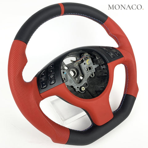 Custom carbon fiber steering wheel for BMW M3 E46, E39, E53, 330ci, 325i (2000–2005): All Leather