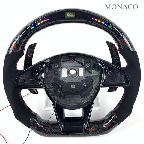 Custom carbon fiber steering wheel for Mercedes-Benz C-Class W204-W205, E-Class W212-W215 (2007–2016): LED