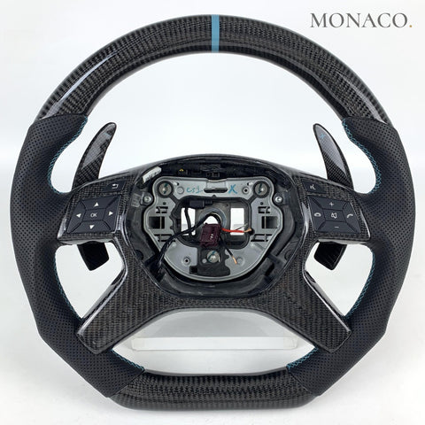 Custom carbon fiber steering wheel for Mercedes-Benz G-Class W463 GL ML W166 E-Class W212 (2013–2018): Carbon