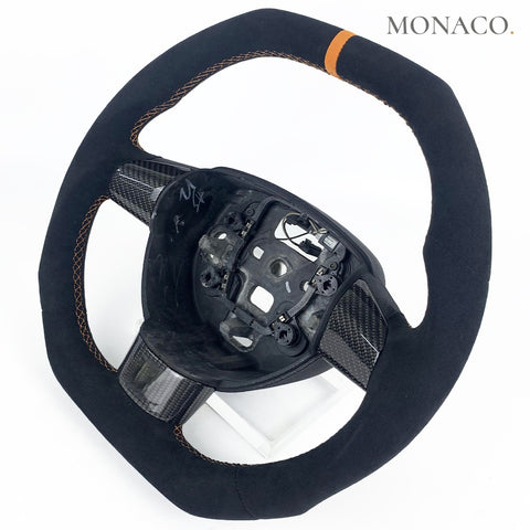 Custom carbon fiber steering wheel for Ford Focus ST Mk2 (2006–2012): Suede Carbon