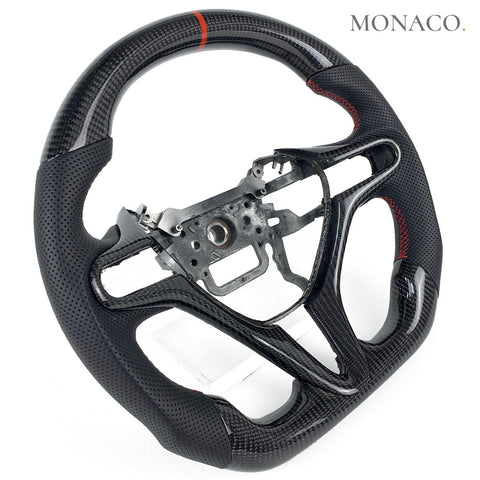 Custom carbon fiber steering wheel for Honda Civic (2008–2012): Perforated Leather