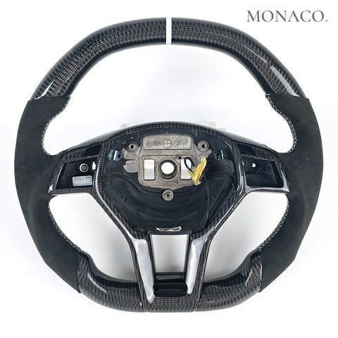 Custom carbon fiber steering wheel for Mercedes-Benz S-Class W222-W203-W204-W205-W213, CLS W218, C300 AMG (2007–2021): Suede Leather