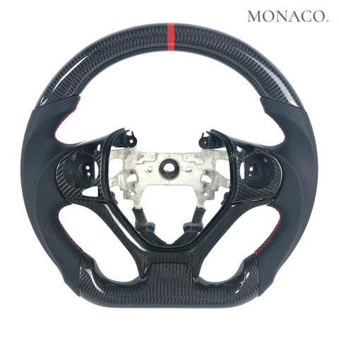 Custom carbon fiber steering wheel for Honda Civic (2012–2016): Perforated Leather