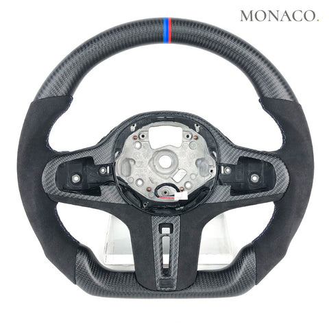 Custom carbon fiber steering wheel for BMW 3 Series G20, 5 Series G30, M3 G80, M4 G82 (2019–2023): Matte Carbon Fiber
