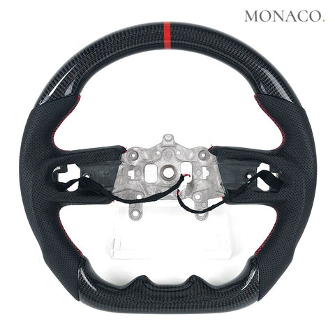 Custom carbon fiber steering wheel for Jeep Wrangler JL (2018–2024): Perforated Leather Carbon