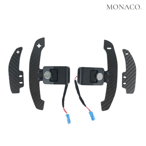 Custom carbon fiber steering wheel for BMW 3 Series F30 F31, 4 Series F32 F36, M2, M3, M4, 5 Series G30 (2012–2020): Carbon Fiber Magnetic Paddle Shifter (Accessory)