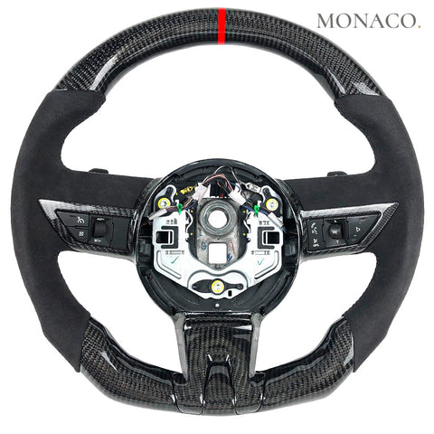 Custom carbon fiber steering wheel for Chevrolet Camaro (5th gen) (2010–2015): Black Suede Carbon