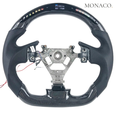Custom carbon fiber steering wheel for Nissan 370Z-350Z-FX35-FX45 (2003–2006): LED