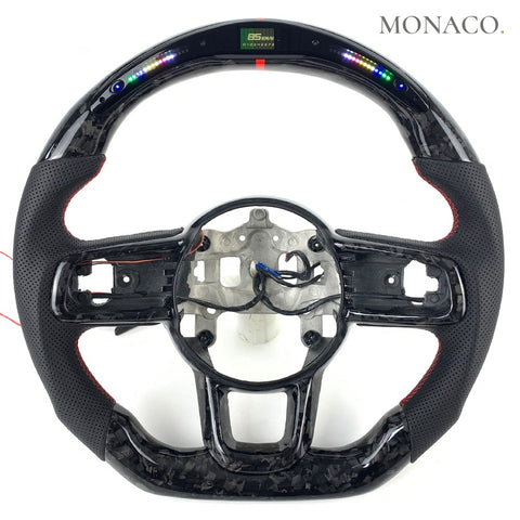 Custom carbon fiber steering wheel for Jeep Wrangler JL Gladiator (2018–2024): LED Carbon