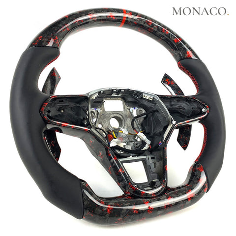 Custom carbon fiber steering wheel for Volkswagen Golf GTI Mk8 (2022–2024): Forged Carbon