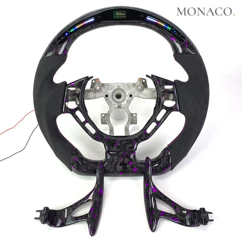 Custom carbon fiber steering wheel for Nissan 370Z-350Z-GT-R R35-Patrol Y61-Y62 (2003–2024): LED