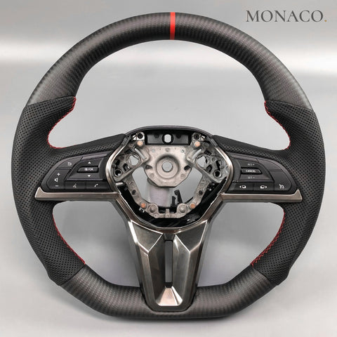 Custom carbon fiber steering wheel for Nissan 370Z-350Z-GT-R R35-Patrol Y61-Y62-Armada-FX35 (2003–2024): Matte Carbon Fiber