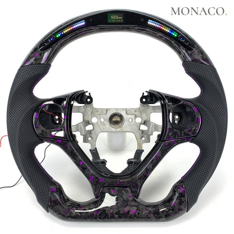 Custom carbon fiber steering wheel for Honda Civic (2012–2016): Purple Powder Coat