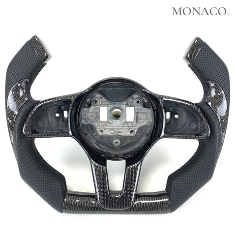 Custom carbon fiber steering wheel for Mercedes-Benz C-E-Class, CLS-CLA-SS Class, W204-W212-W218-W207-W172 (2007–2018): Gloss Carbon Fiber