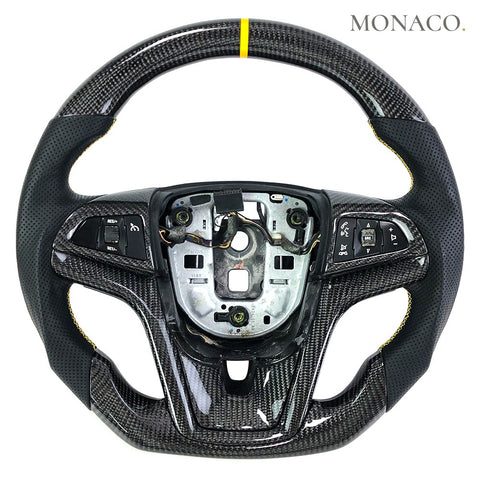 Custom carbon fiber steering wheel for Chevrolet Cruze / Malibu (2012–2015): Black Perforated Leather Carbon