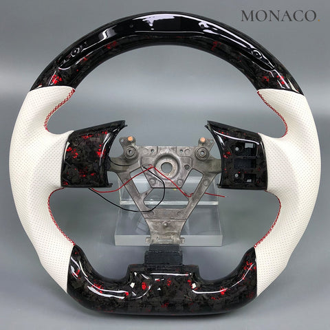 Custom carbon fiber steering wheel for Nissan 350Z-G35-FX35 (2003–2013): Red
