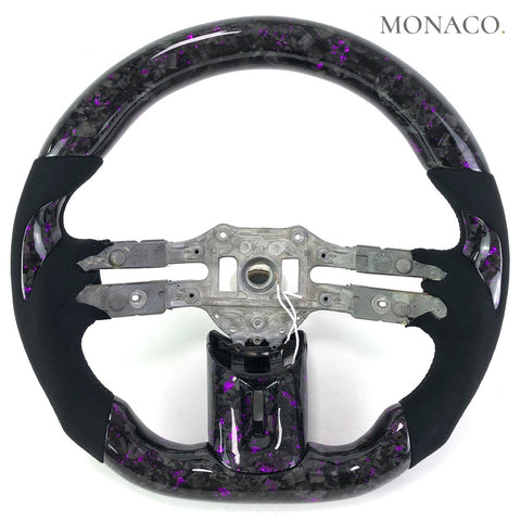 Custom carbon fiber steering wheel for Mercedes-Benz AMG C-Class W204 W205 E-Class W211 W212 CLS W218 A-Class W176 E63 (2003–2018): Purple Powder Forged Carbon