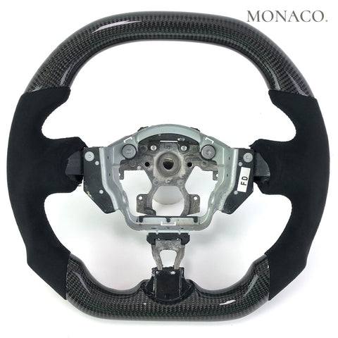 Custom carbon fiber steering wheel for Nissan 370Z-GT-R R35 (2009–2024): Black
